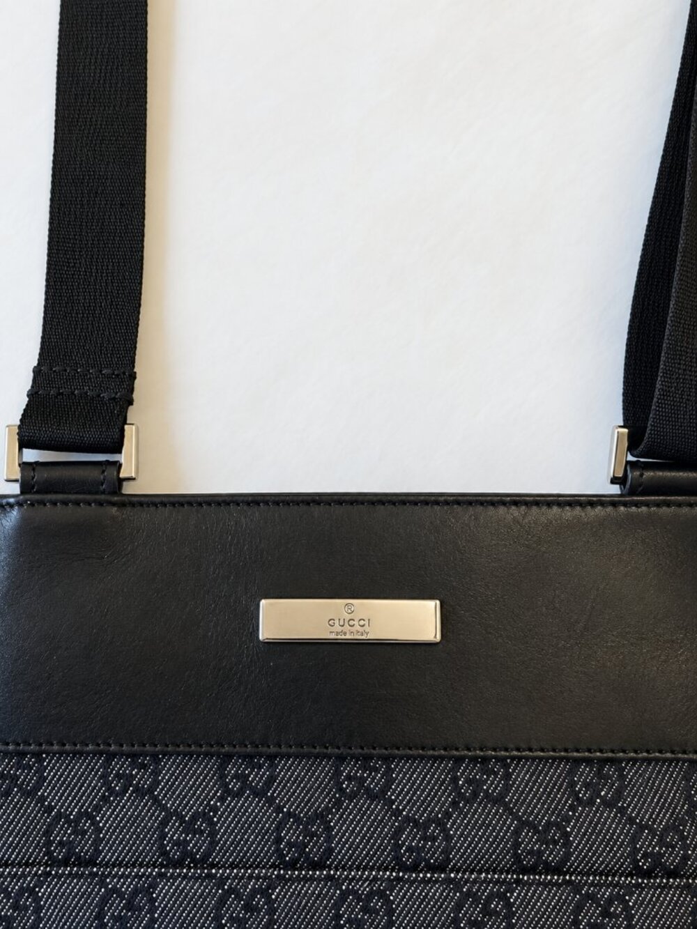 Gucci GG Dark Denim Messenger Crossbody Bag